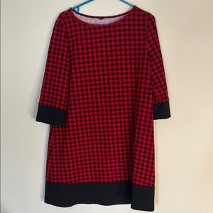 Red and Black Checkered Dress